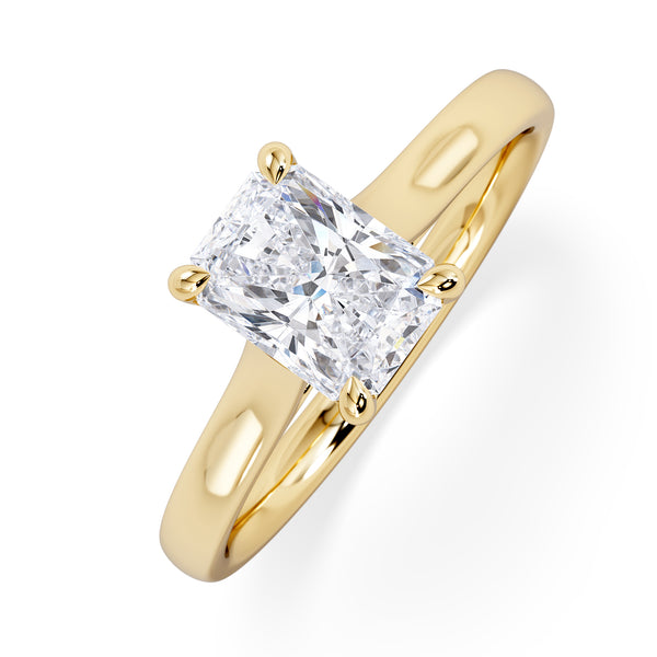 Amora Radiant 1.00ct Lab Diamond Engagement Ring F/VS1 Set in 18K Gold